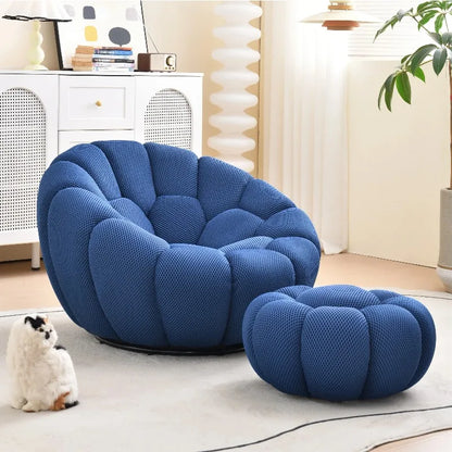 Modern Pumpkin Chair Luxury Bubble Sofa Single Lounge Seat Lazy Recliner for Bedroom Balcony Living Room Aesthetic Accent
