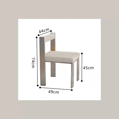 European Style Light luxury Retro Home Use Stainless Steel Dining Chair Advanced Design Living Room Bedroom Leisure Single Chair
