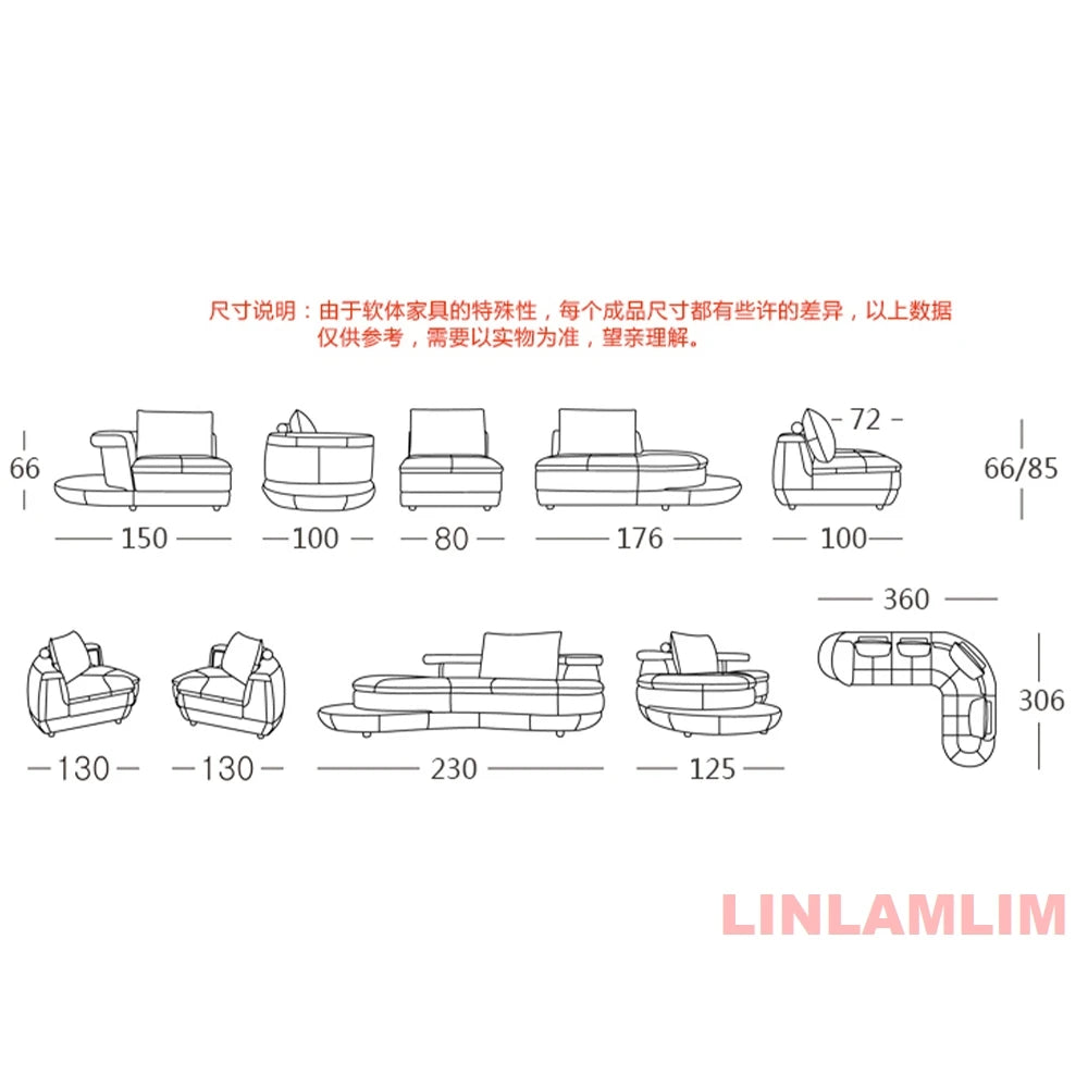 Modern Luxury Genuine Leather Sectional Sofa Set with Speaker and USB, U-Shaped Design Living Room Couch with Storage Shelves