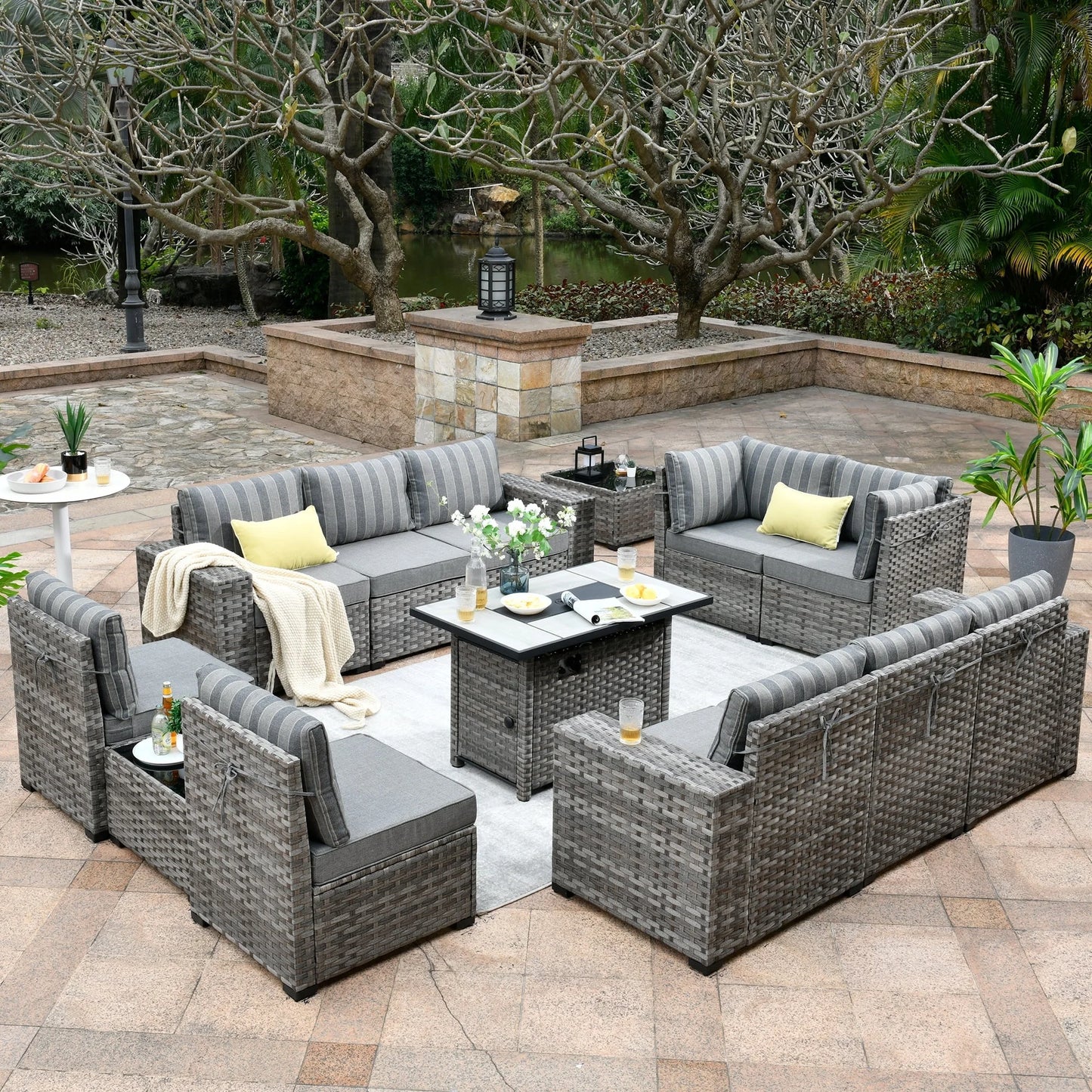 Best Seller Rattan Wicker Garden Set Rattan Outdoor Wicker Sofa Cheap Rattan Wicker Terrace Furniture Balcony Seating Group