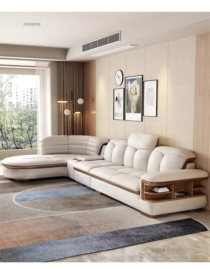 Design Artificial Leather Living Room Sofa Corner Combination Luxury Sofas Living Room Personality Home Furniture