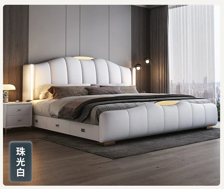 Luxury Frame Double Bed King Size Modern Living Room Frame Double Bed Queen Hotel Princess Cama De Casal Bedroom Furniture