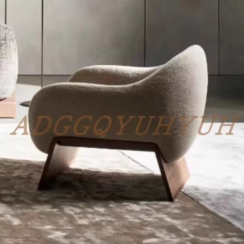 Medieval new single sofa chair designer living room hotel reception solid wood leisure chair