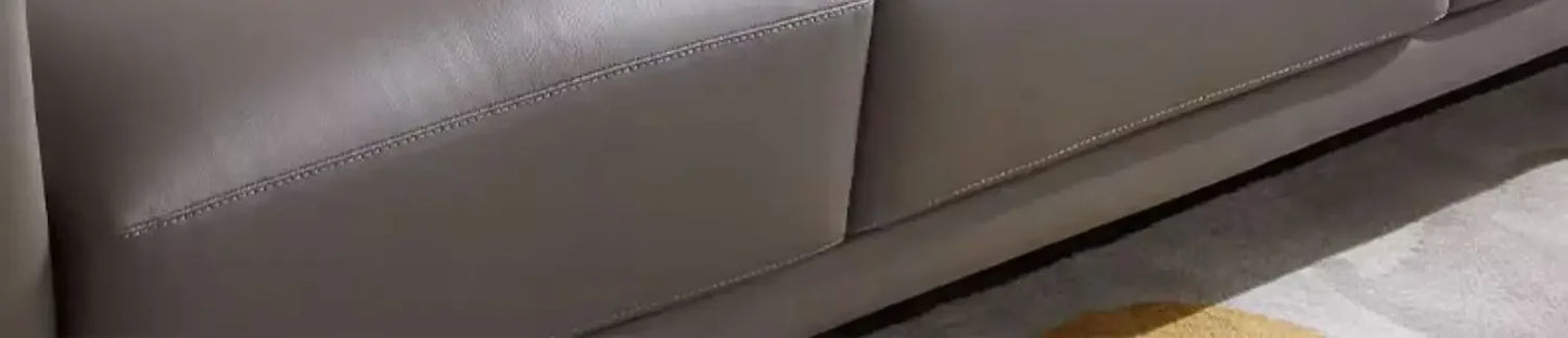 Italian simple style small apartment living room leather sofa