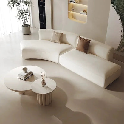 Cream wind special-shaped sofa Modern hotel lobby reception lounge area Modern minimalist leisure curved sofa