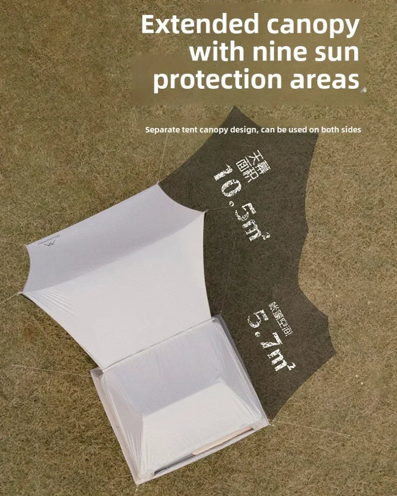 MOUNTAINHIKER 4-6 Person Outdoor Camping Manual Inflation Tent Anti-UV Shade Waterproof Air Tent Hiking Quick Open Beach Fishing