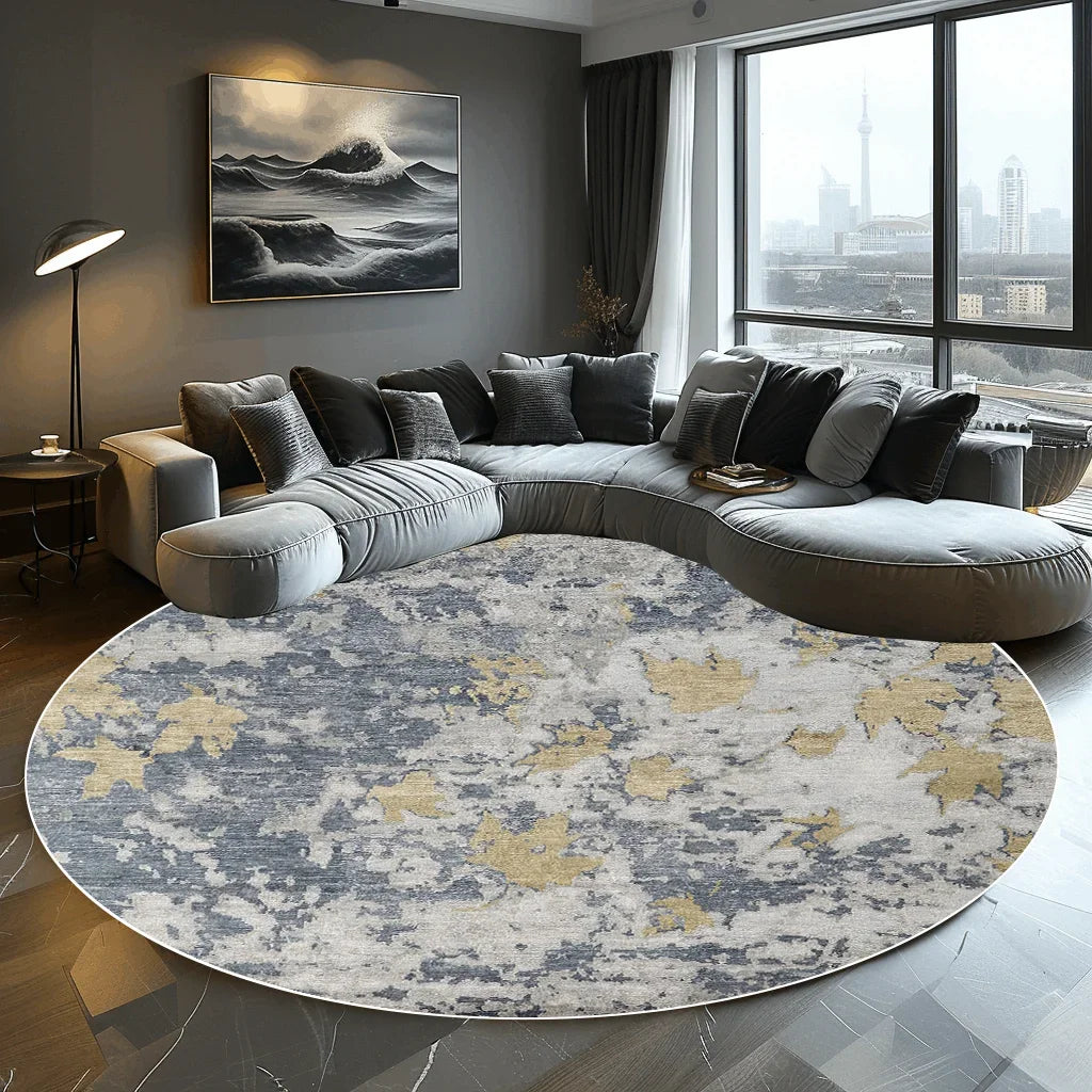 Abstract Round Carpet Living Room Decoration Home Modern Bedroom Decor Carpet Balcony  Washroom Floor Mat  Washable Pet Rugs