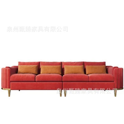 Light luxury fabric sofa simple modern large apartment living room coffee table combination