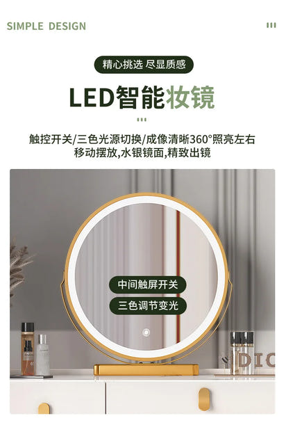 Solid wood new dresser glass bedroom modern simple style light luxury Internet celebrity small makeup table rock slab makeup