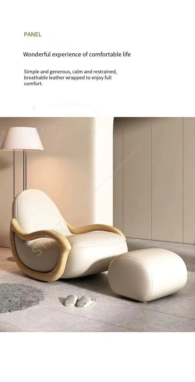 Italian Living Room Chair, Simple White Design, Lazy Designer Recliner, Comfy Armchair Sofa, Fauteuil Salon Home Furniture