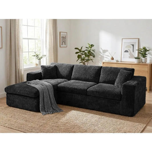 105 Boneless Couches for Living Room, Sectional Couches Modular Sofa with L-Shaped Chaise, Memory Foam Comfy Cloud Cou