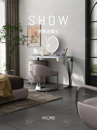 light luxury French luxury stone dresser chest cabinet integrated solid wood modern bedroom high-end makeup table