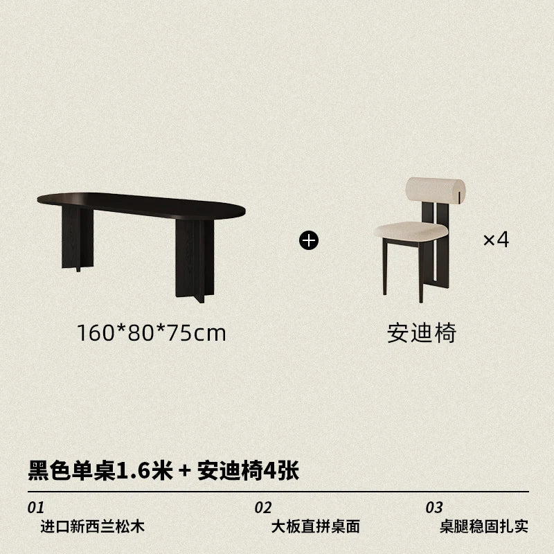 HTT oval dining table and chairs retro living room modern light luxury dining room rock slab home accessories