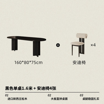 HTT oval dining table and chairs retro living room modern light luxury dining room rock slab home accessories
