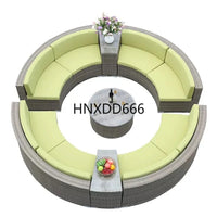 Outdoor round rattan sofa combination curved living room sofa