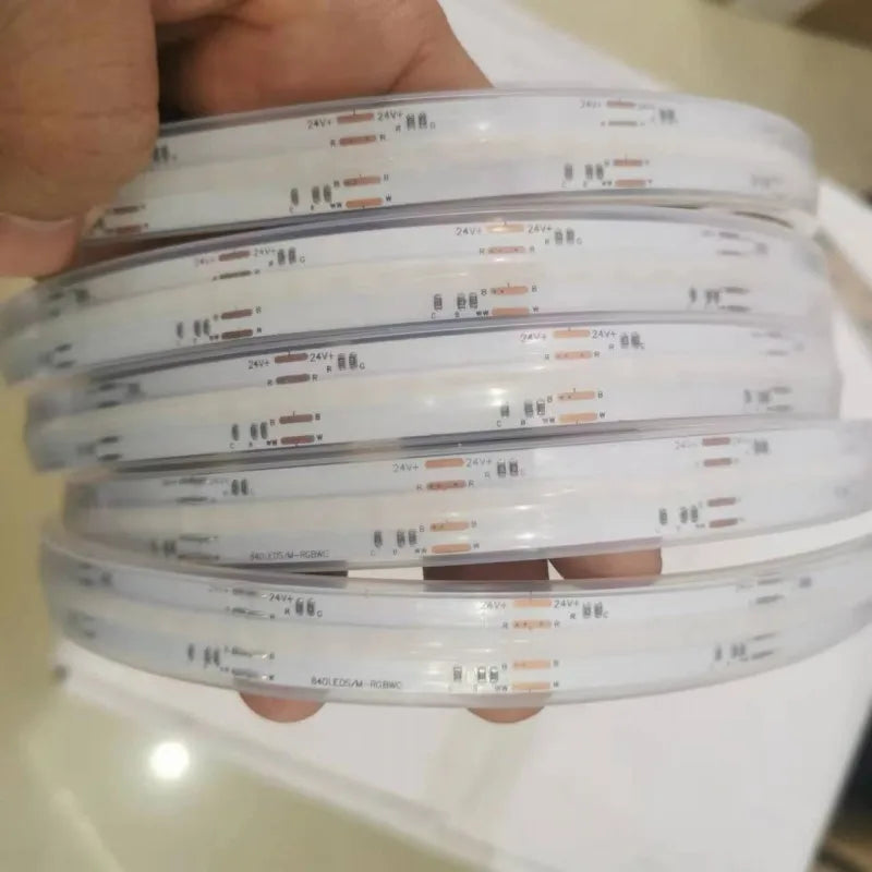 COB RGBCCT Waterproof IP67 DC24V LED Strip Light  84RGB CCT Dotless Flexible FCOB LED Tape Ribbon Lamp for Room Decoratio0LEDs/m