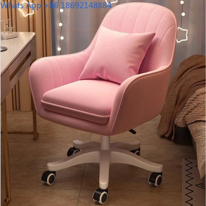 Home Comfortable Long-Sitting Backrest Computer Adjustable Swivel Chair for Girls' Bedroom Dormitory Study Desk Chair
