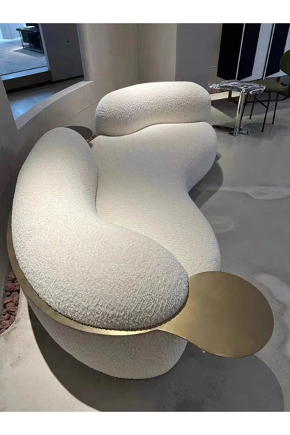 Cream wind pea sofa Italian minimalist light luxury modern living room Internet celebrity creative