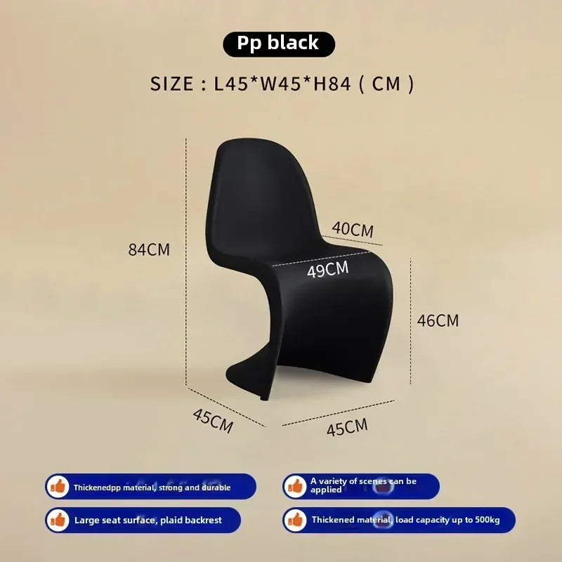 Dining chair transparent plastic chair Nordic home simple modern back chair makeup stool