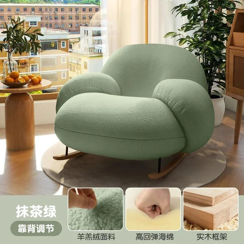 Pink Modern Lounge Recliner Chair - Nordic Style Designer Home Furniture for Comfortable Back Support