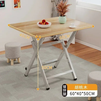 2025 New Folding Table,Indoor Outdoor Heavy Duty Portable Folding Square Woodiness Dining Table ,for Picnic, Party, Camping