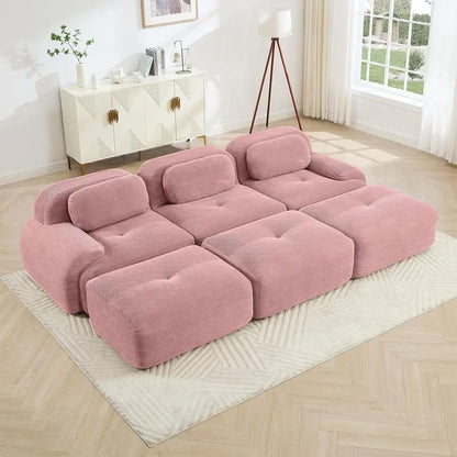 Pink Ottoman for  Sectional Soa, Corduroy Deep Seat or Oversized Compred BonelSectional Couches or Living Room Bedroom ,only  Ottoman