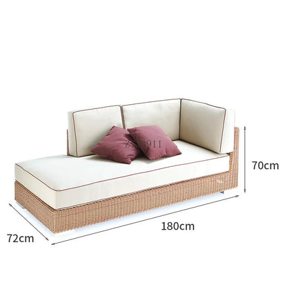 Outdoor rattan courtyard waterproof and sunscreen garden leisure sofa combination balcony double sofa