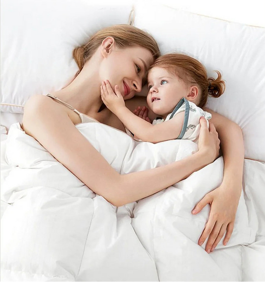 Women Luxury 100% Goose Down Filler Quilt Comforter Duvet White Cotton Cover Double Queen King