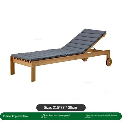 Solid Wood Sofa Set Luxury Teak Outdoor Sofas Designer Creative Open-air Patio Lounge Chair