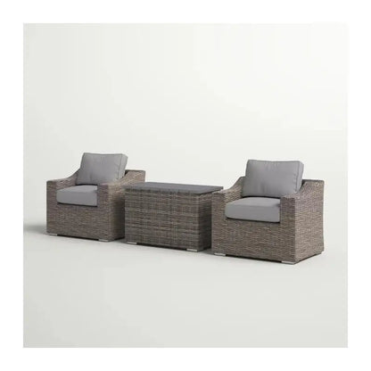 Cozy 2-Person Rattan Wicker Seating Group with Plush Cushions for Outdoor Gatherings - Fully Assembled Patio Furniture Set