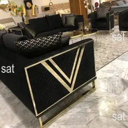 ForLuxury Gold Metal Accent Chair Velvet  for Home Hotel Single Sofa Single Sofa Chairs Sofa Chair