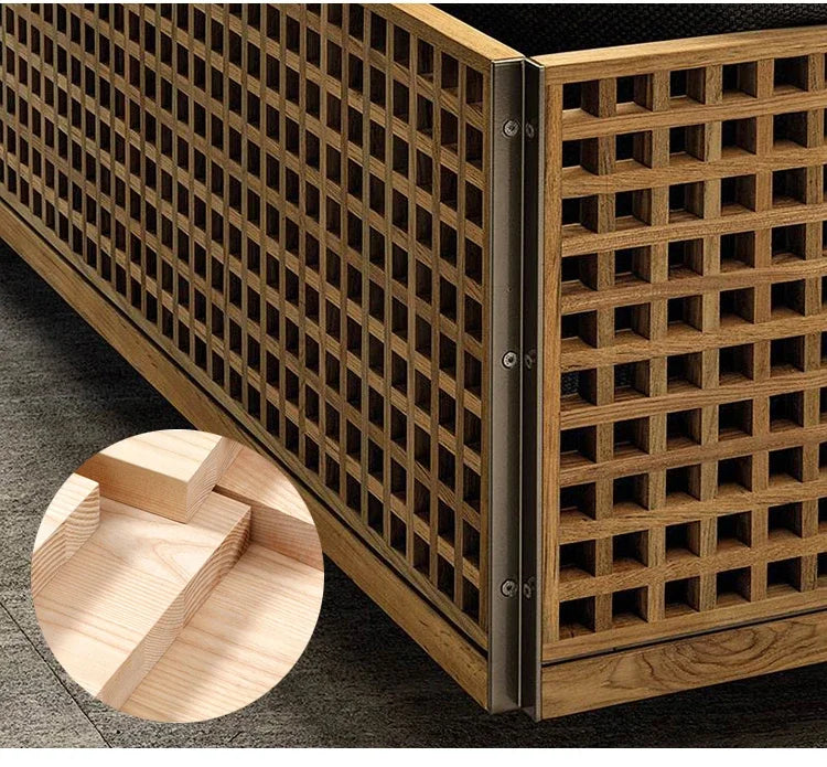 Solid Wood Rattan Sofa Home Leisure Patio Furniture B&B Villa Nordic Sofa Chair Combination Luxury Outdoor Garden Furniture Sets