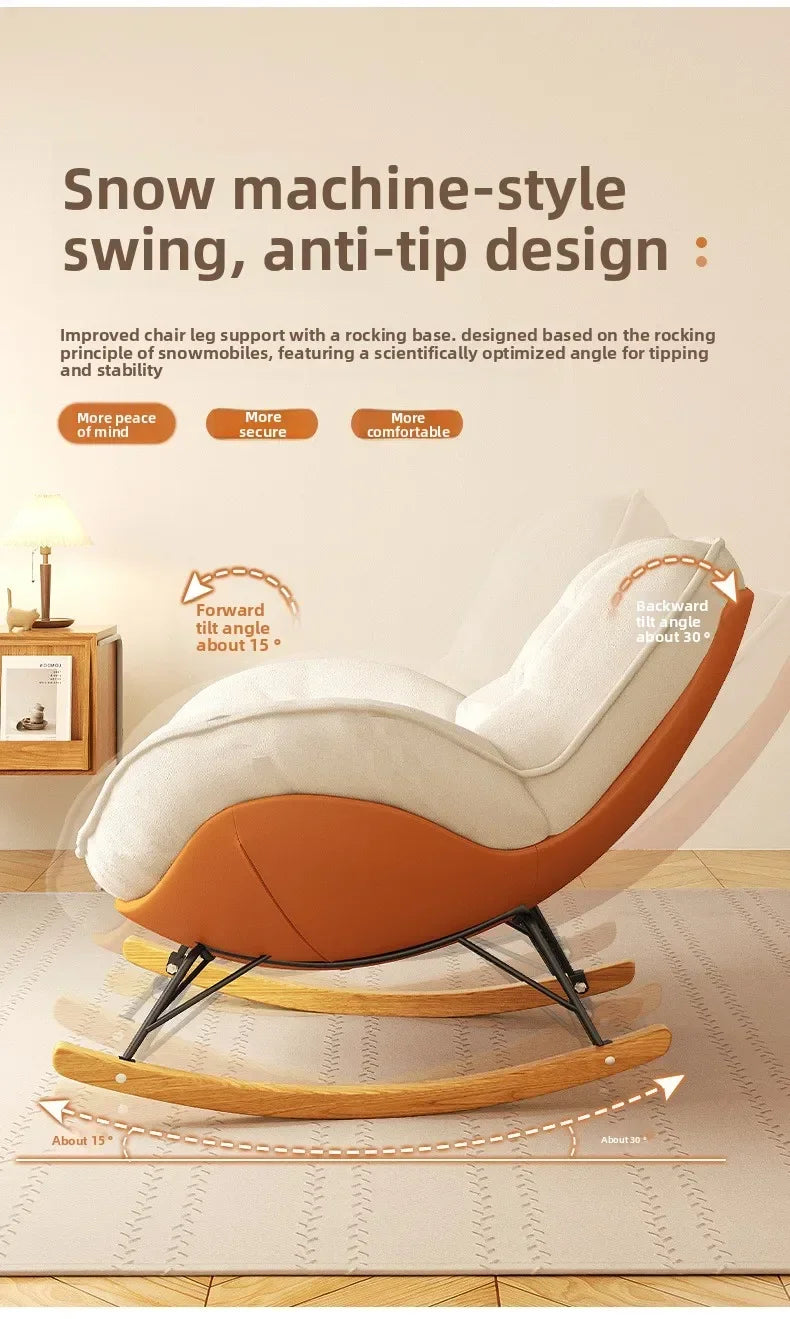Firm Sofa Chair Living Room Balcony Rocking Chair Single Recliner Happy Chair Light Luxury Penguin Chair Leisure Chair