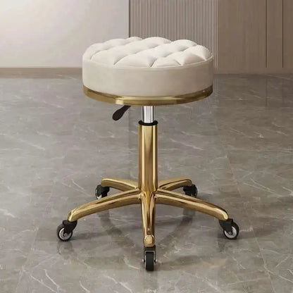 Barber Nail Salon Chair Swivel Wheels Rotating Salon Hair Stylist Barbershop Equipment Furniture Professional Rolling Silla