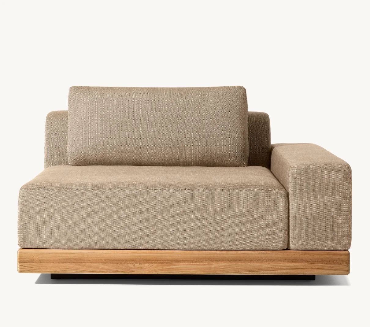 Modern Luxury All Weather Patio Garden Hotel Pool Sofa Set Outdoor Leisure Solid Wood Furniture Teak Modular Sofa L-Sectional