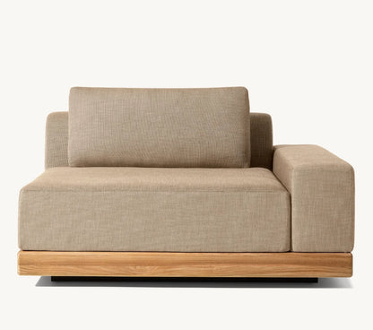 Modern Luxury All Weather Patio Garden Hotel Pool Sofa Set Outdoor Leisure Solid Wood Furniture Teak Modular Sofa L-Sectional