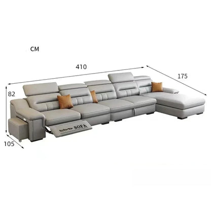 Convertible Sofa Bed Electric Reclining Sectional Couch, Folding Sofa Cama With Power Recliner & Storage