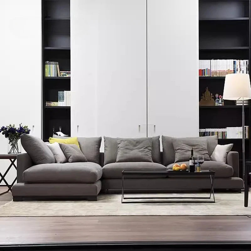 Minimalist fabric sofa tatami wabi-sabi wind combination technology cloth living room princess corner L-shaped combination sofa