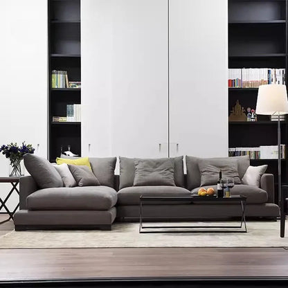 Minimalist fabric sofa tatami wabi-sabi wind combination technology cloth living room princess corner L-shaped combination sofa