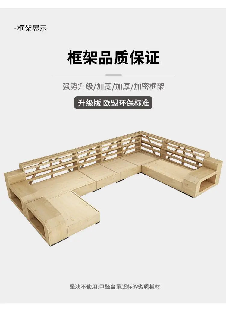 custom. [1856 People Collected] Simple Modern Large and Small Apartment Removable Fabric Sofa Set U-shaped Sofa Living Room Wash