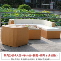 Budget-friendly Outdoor Rattan Woven Sofa, Outdoor Garden, Villa, Courtyard Balcony, Casual Corner Sofa, Coffee Table