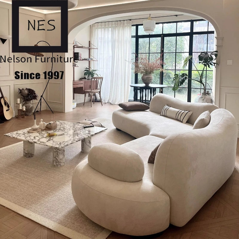 Aesthetics Designer Sofa Unusual Light Luxury Adult Trendy Room Decor Sofas Curved Lounge Comfortable Muebles Home Furniture