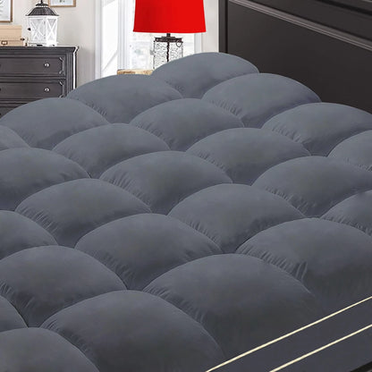 Extra Thick Mattress Topper, Mattress Pad Cover for Back Pain, Cooling Mattress Protector, Overfilled Down Alternative Filling