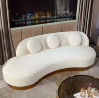 *q forModern French 3 Seater Modular Convertible Sectional Sofa with Washable Fabric and Wood Legs*