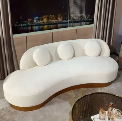 *q forModern French 3 Seater Modular Convertible Sectional Sofa with Washable Fabric and Wood Legs*