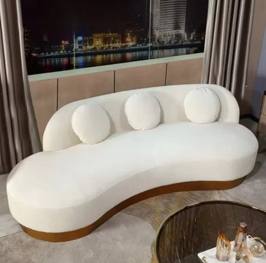 *q forModern French 3 Seater Modular Convertible Sectional Sofa with Washable Fabric and Wood Legs*