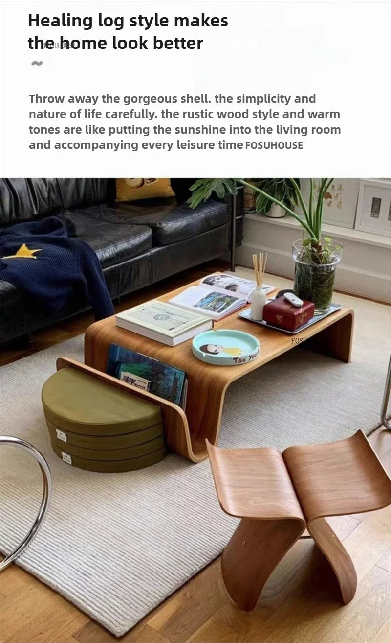Japanese Minimalist Side Table Solid Wood Living Room Coffee Tables Personality Corner Tables Light Luxury Home Furniture M