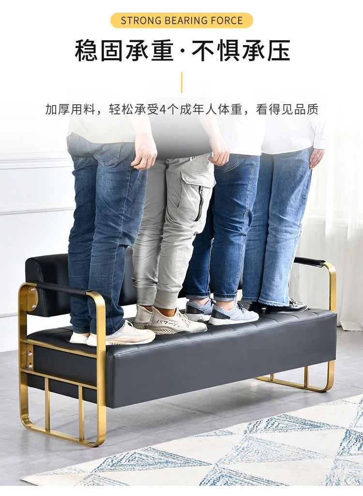 Barber Shop Waiting Chair Internet Celebrity Small Sofa Beauty Salon Simple Light Luxury Sofa Clothing Store Reception