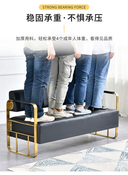 Barber Shop Waiting Chair Internet Celebrity Small Sofa Beauty Salon Simple Light Luxury Sofa Clothing Store Reception