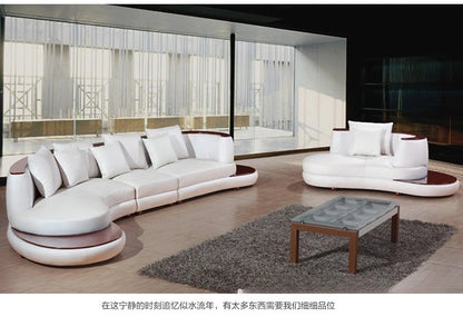 First layer cowhide sofa, creative curved leather sofa combination